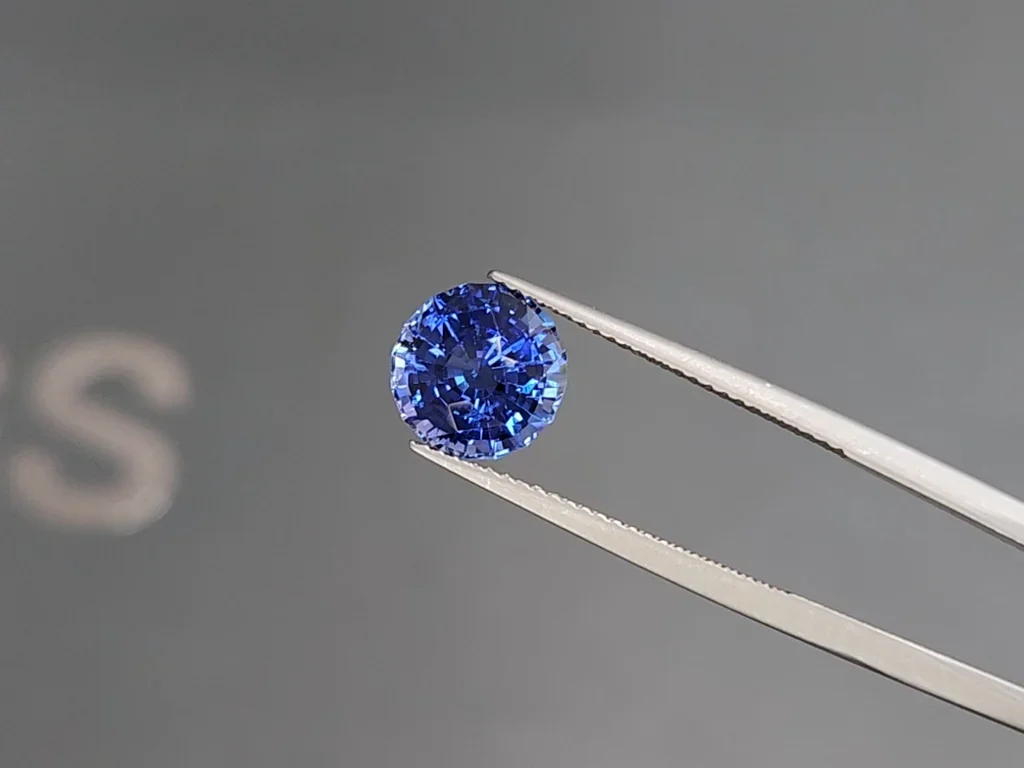 Sapphire Cornflower Blue round cut 4.14 carats, Sri Lanka Image №3