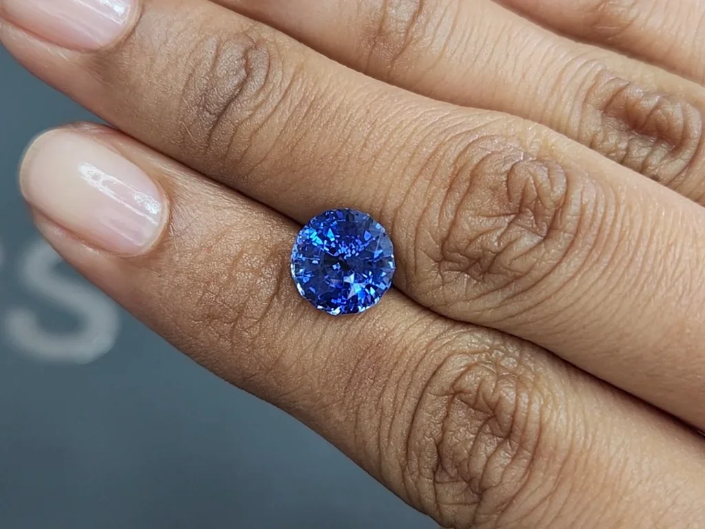 Sapphire Cornflower Blue round cut 4.14 carats, Sri Lanka Image №2