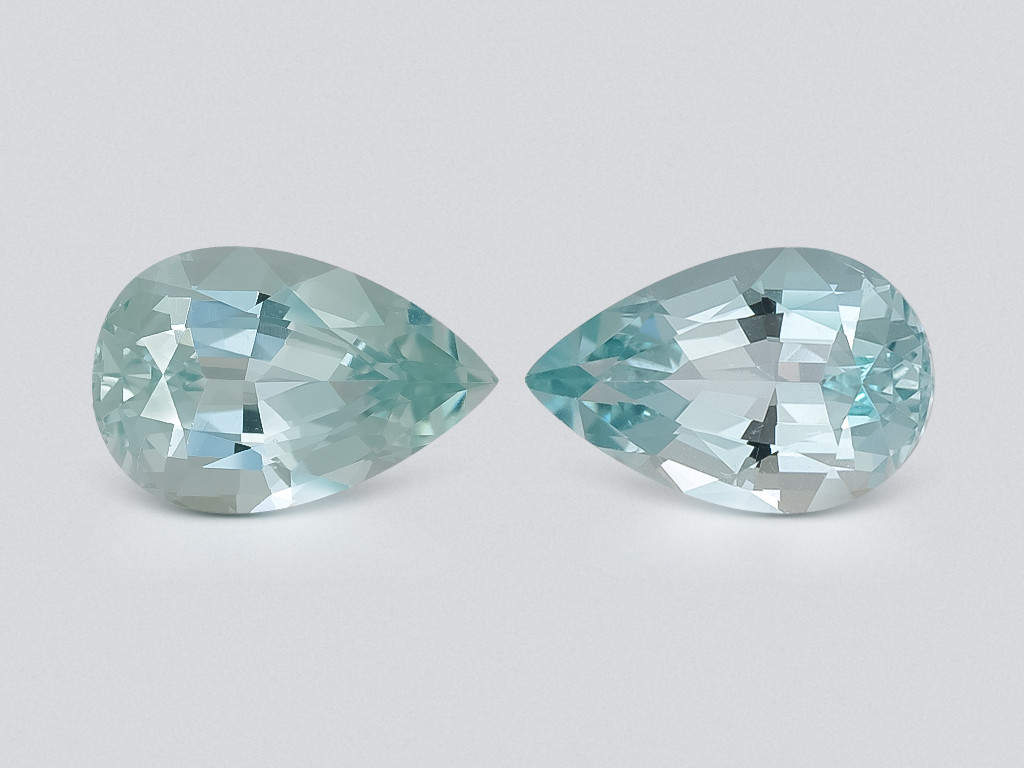 Pair of aquamarines pear cut 6.91 carats, Mozambique Image №1