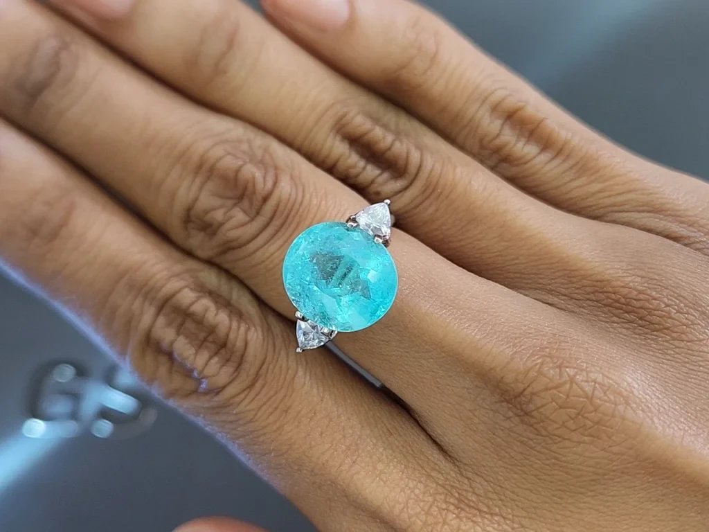 Sugar Neon blue Paraiba tourmaline oval cut 8.92 carats, Mozambique Image №5