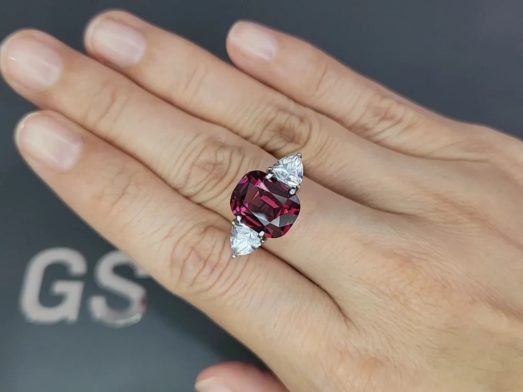 Purple garnet rhodolite cushion cut 5.69 carats, Tanzania Image №5
