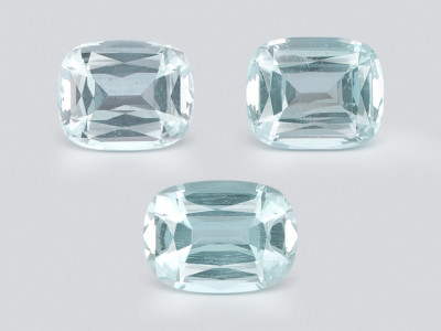 Set of aquamarines cushion cut 8.39 carats, Madagascar photo
