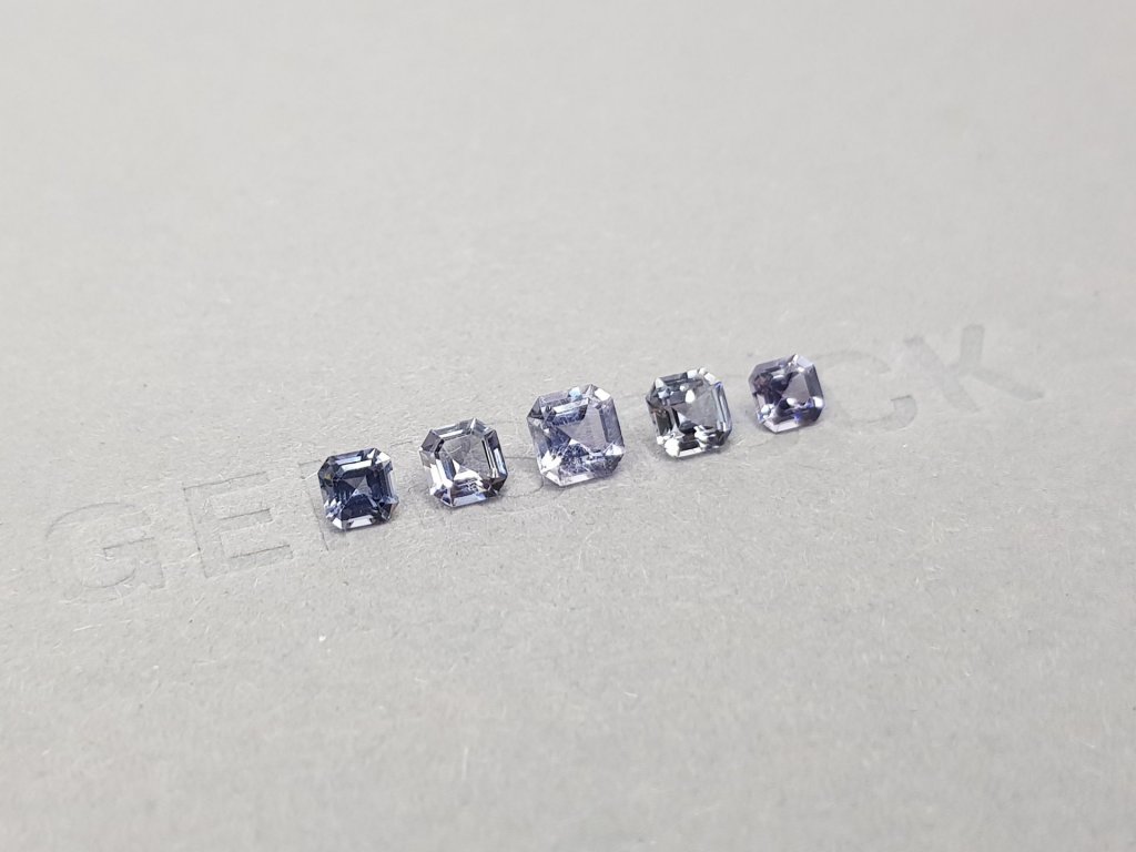 Asscher cut lavender spinel set 1.56 ct Image №2