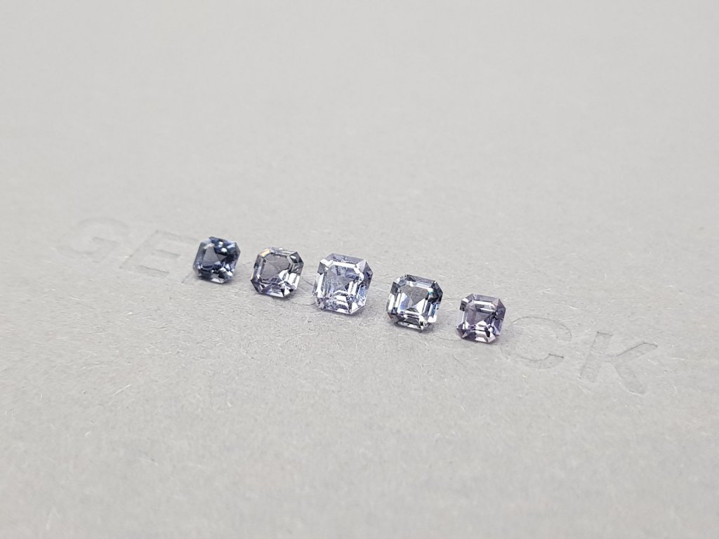 Asscher cut lavender spinel set 1.56 ct Image №3