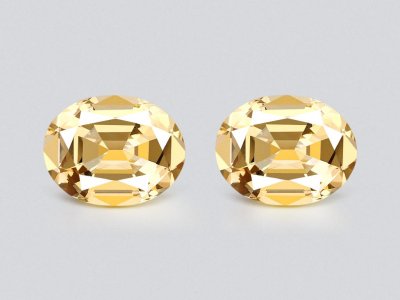 Pair of yellow citrines in precision oval cut 18.49 carats photo
