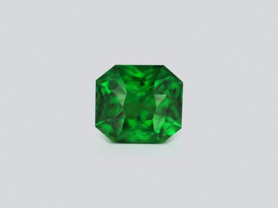 Vivid-green tsavorite garnet in radiant cut 6.49 carats, Tanzania  photo