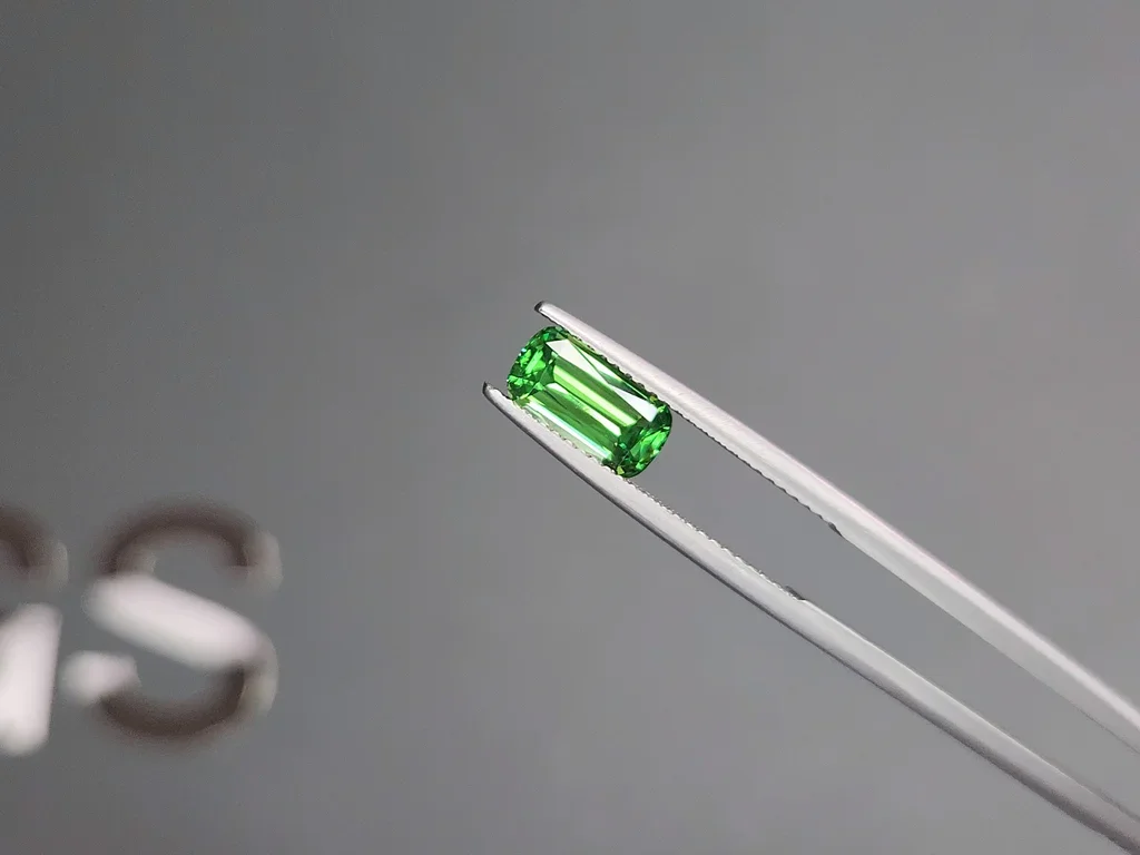 Intense Green tsavorite garnet in cushion cut 1.69 carats, Tanzania Image №3