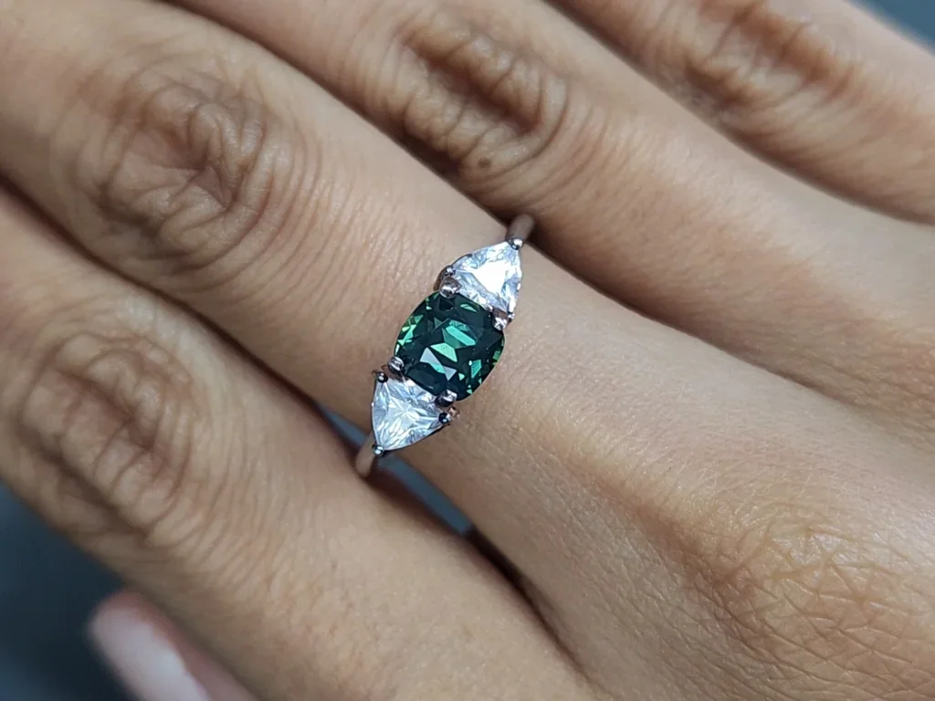 Unheated sapphireTeal cushion cut 1.50 carats, Madagascar Image №5