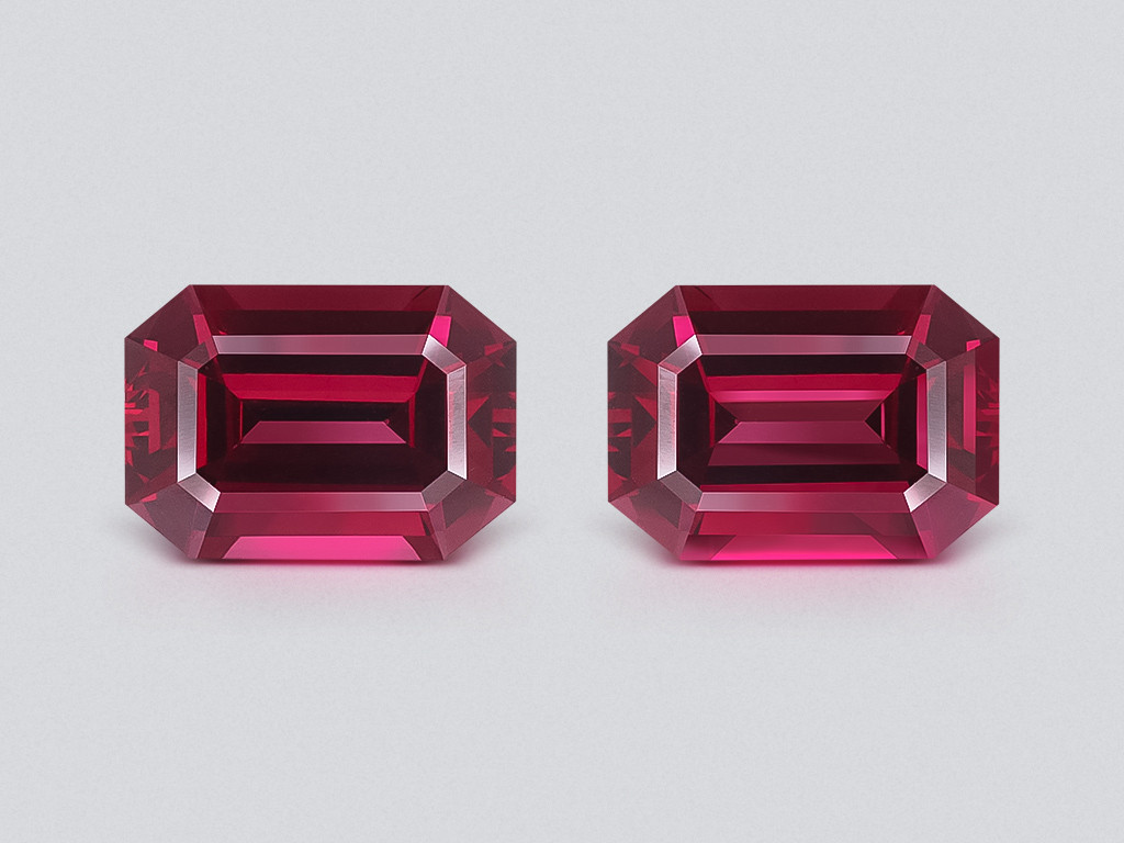 Pair of purple garnets rhodolite octagon cut 5.50 carats, Tanzania Image №1
