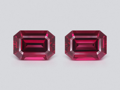 Pair of purple garnets rhodolite octagon cut 5.50 carats, Tanzania photo