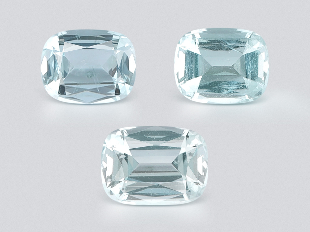 Set of aquamarines cushion cut 8.33 carats, Madagascar Image №1