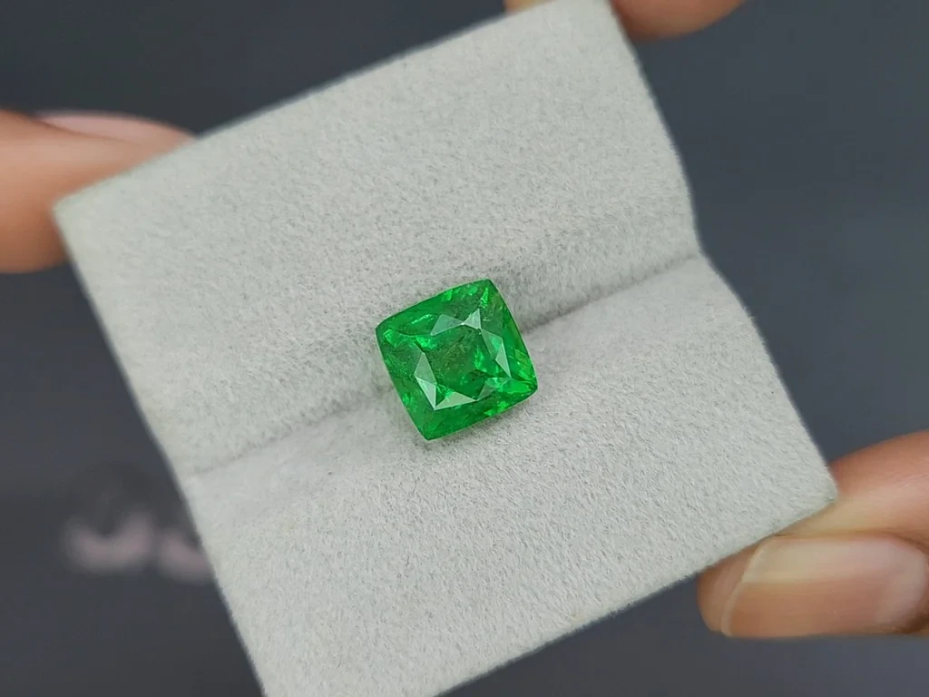 Garnet tsavorite Intense Green cushion cut 5.75 carats, Tanzania  Image №4