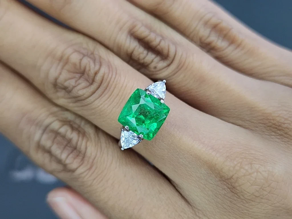 Garnet tsavorite Intense Green cushion cut 5.75 carats, Tanzania  Image №5