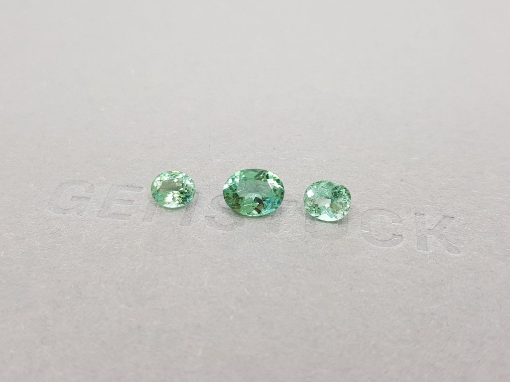 Set of blue-green tourmalines 2.22 ct, Afghanistan Image №4
