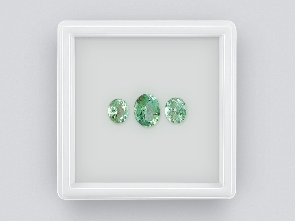 Set of blue-green tourmalines 2.22 ct, Afghanistan Image №1