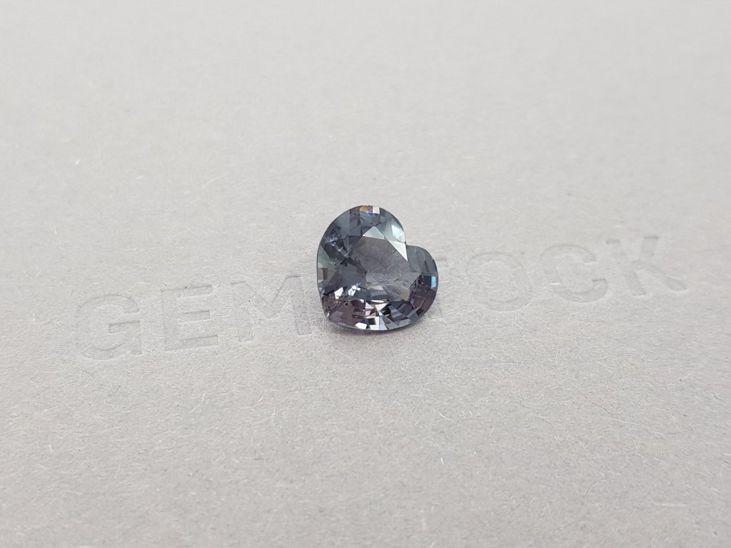 Heart cut gray spinel 3.44 ct, Burma Image №2