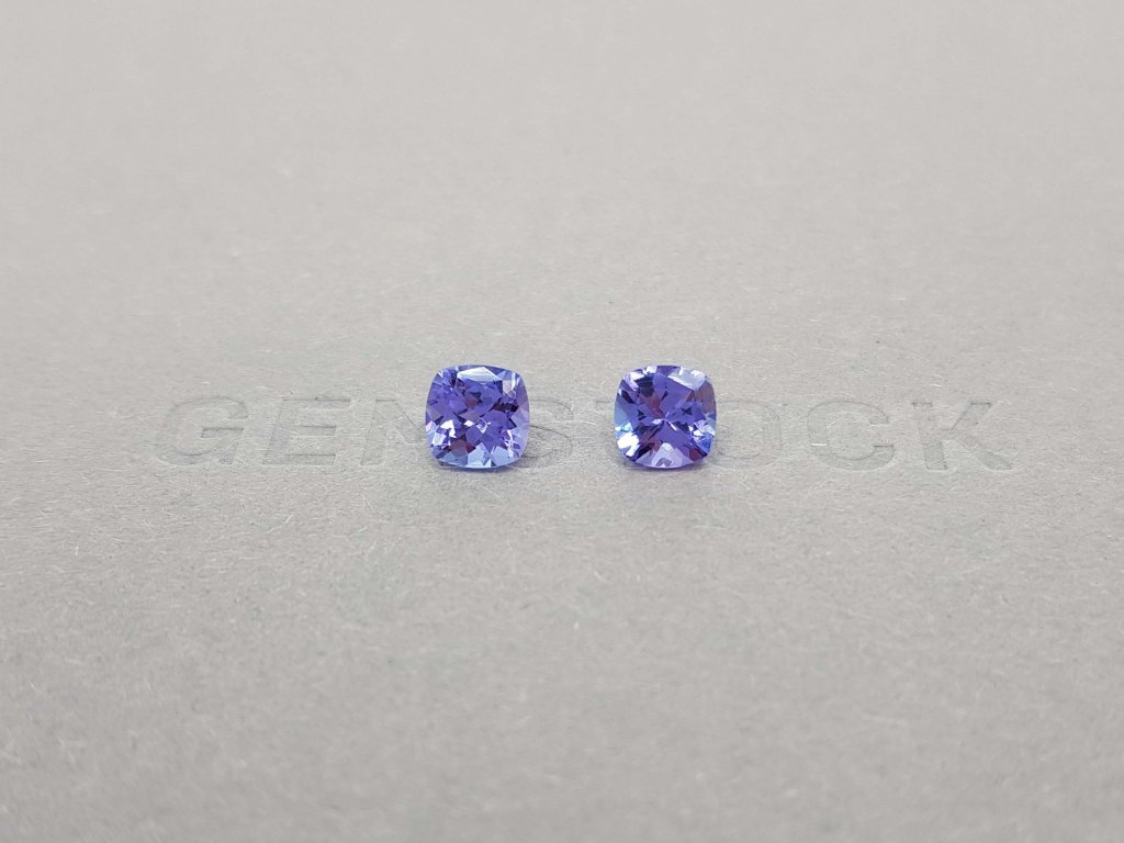 Pair of cushion cut tanzanites 2.00 ct Image №1