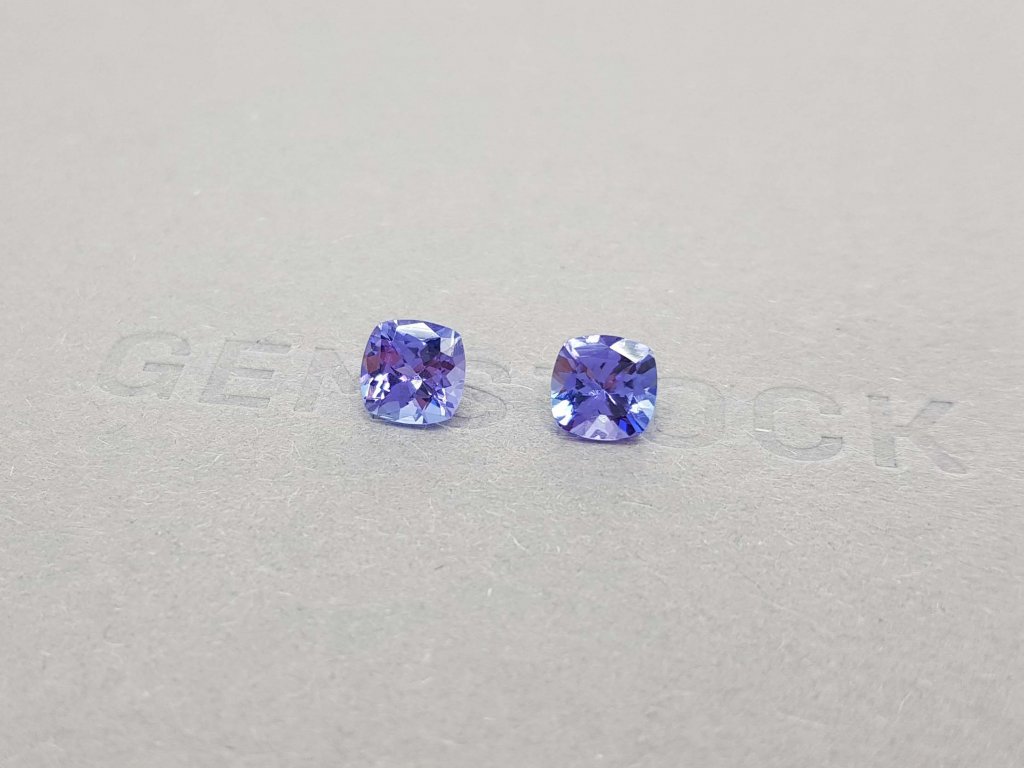 Pair of cushion cut tanzanites 2.00 ct Image №3