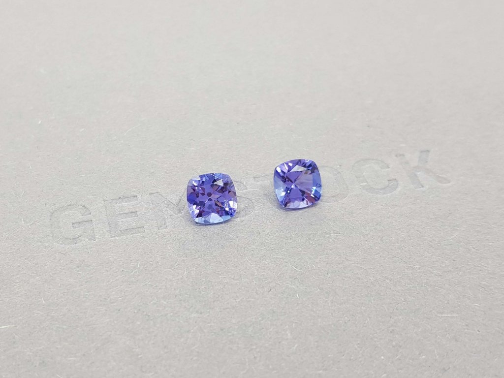 Pair of cushion cut tanzanites 2.00 ct Image №2