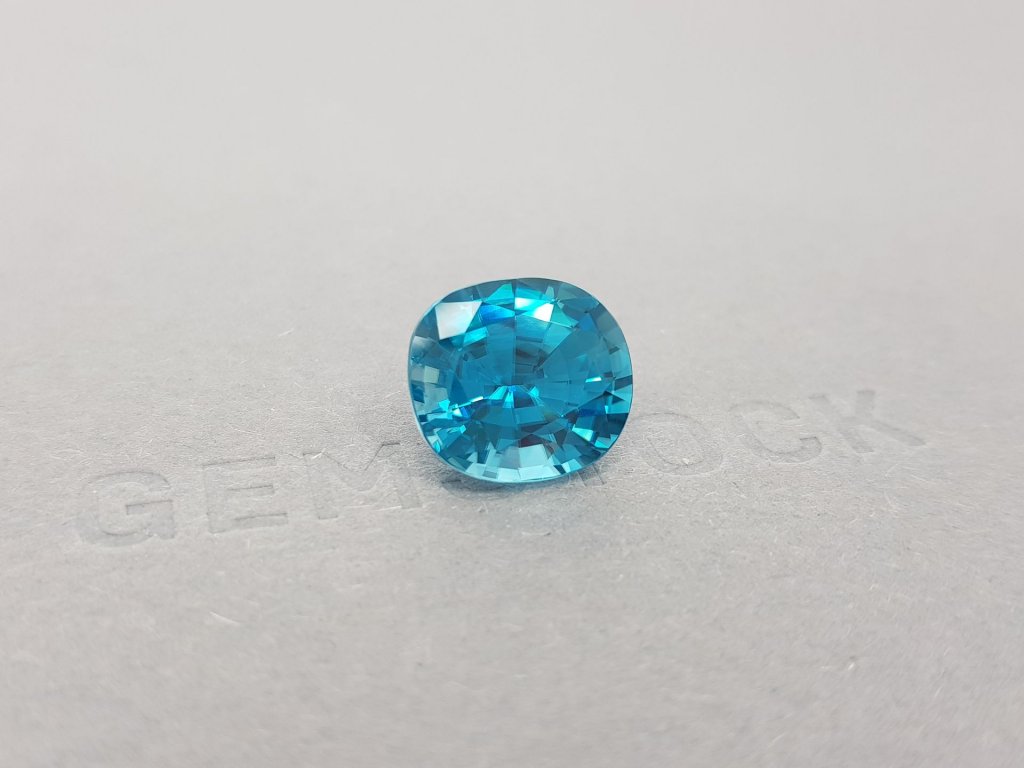 Cushion cut blue zircon 12.41 ct, Cambodia Image №2