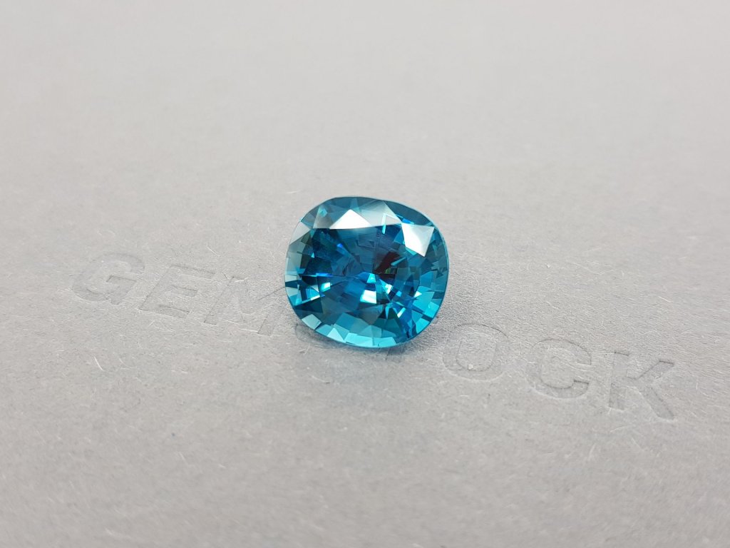 Cushion cut blue zircon 12.41 ct, Cambodia Image №3