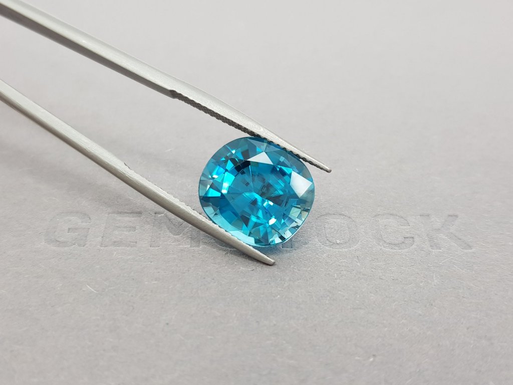 Cushion cut blue zircon 12.41 ct, Cambodia Image №4