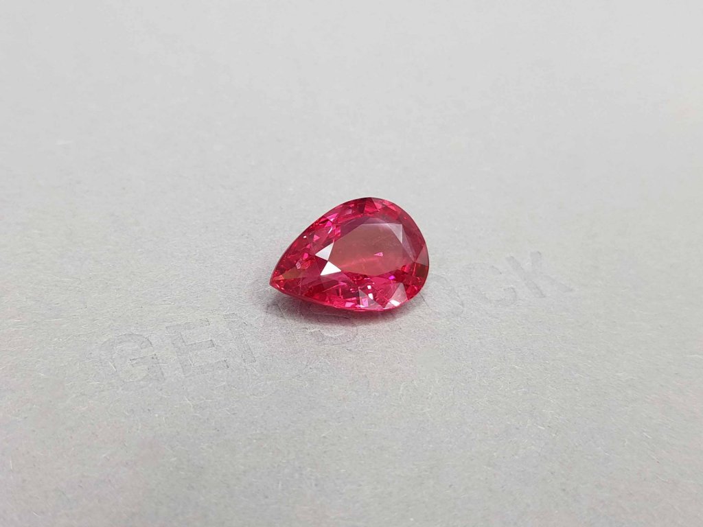 Vibrant vivid red Mahenge pear cut spinel 10.72 ct, Tanzania Image №3
