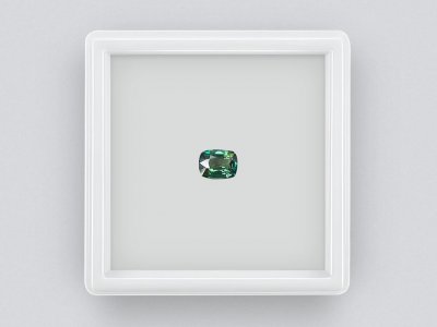 Unheated sapphire color Teal cushion cut  1.17 ct, Madagascar photo