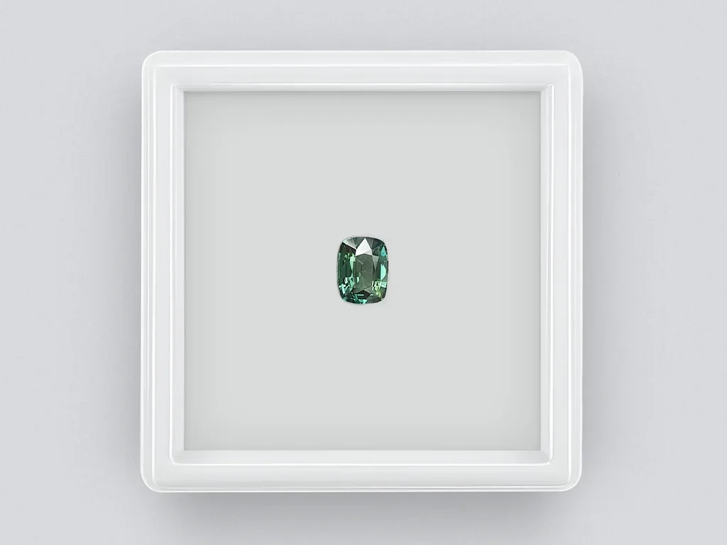 Unheated sapphire color Teal cushion cut  1.17 ct, Madagascar Image №1
