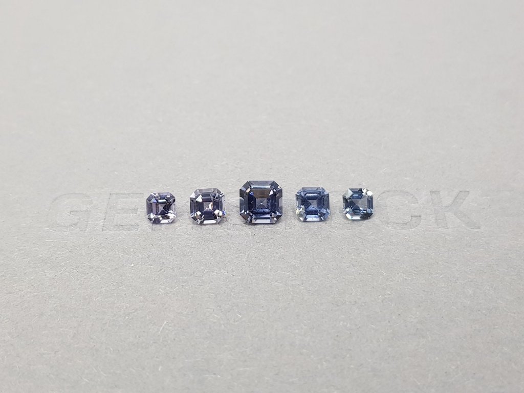 Asscher Cut Greyish Blue Spinel Set 1.69 ct Image №1