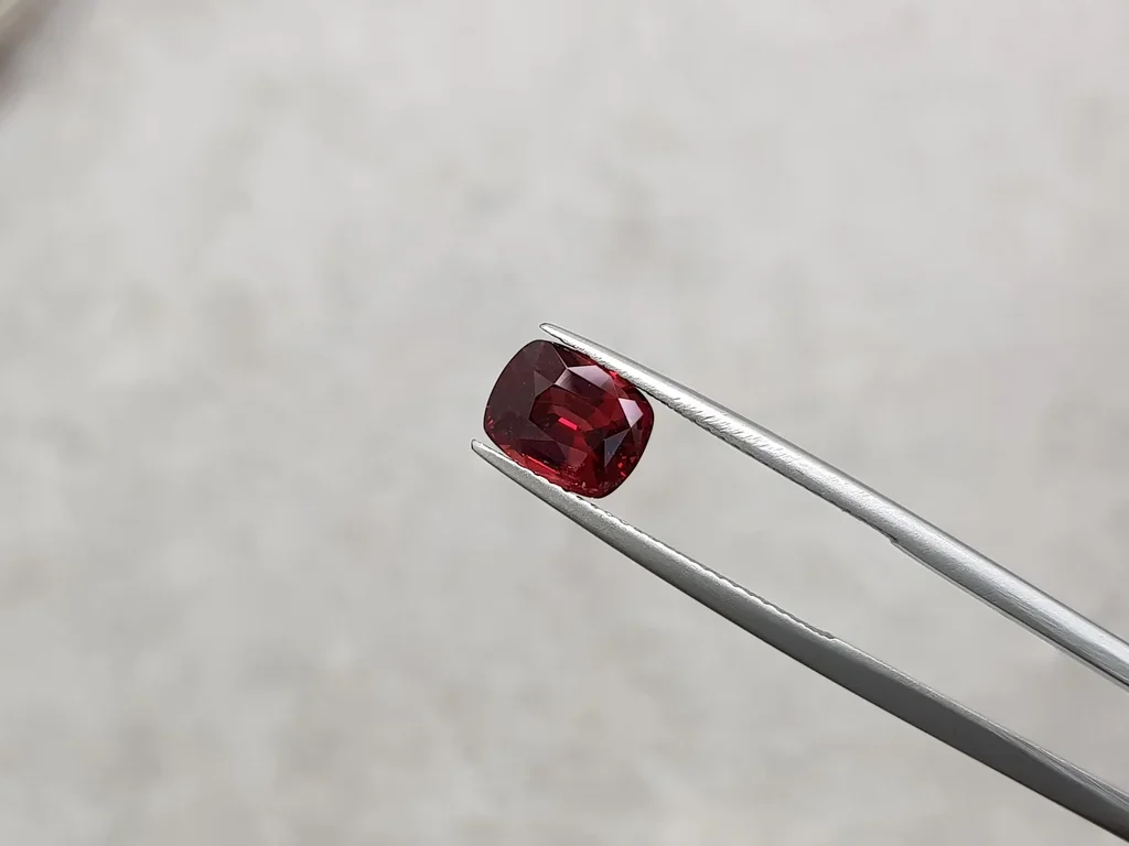 Vivid red spinel 2.64 carats in cushion cut, Tanzania Image №2