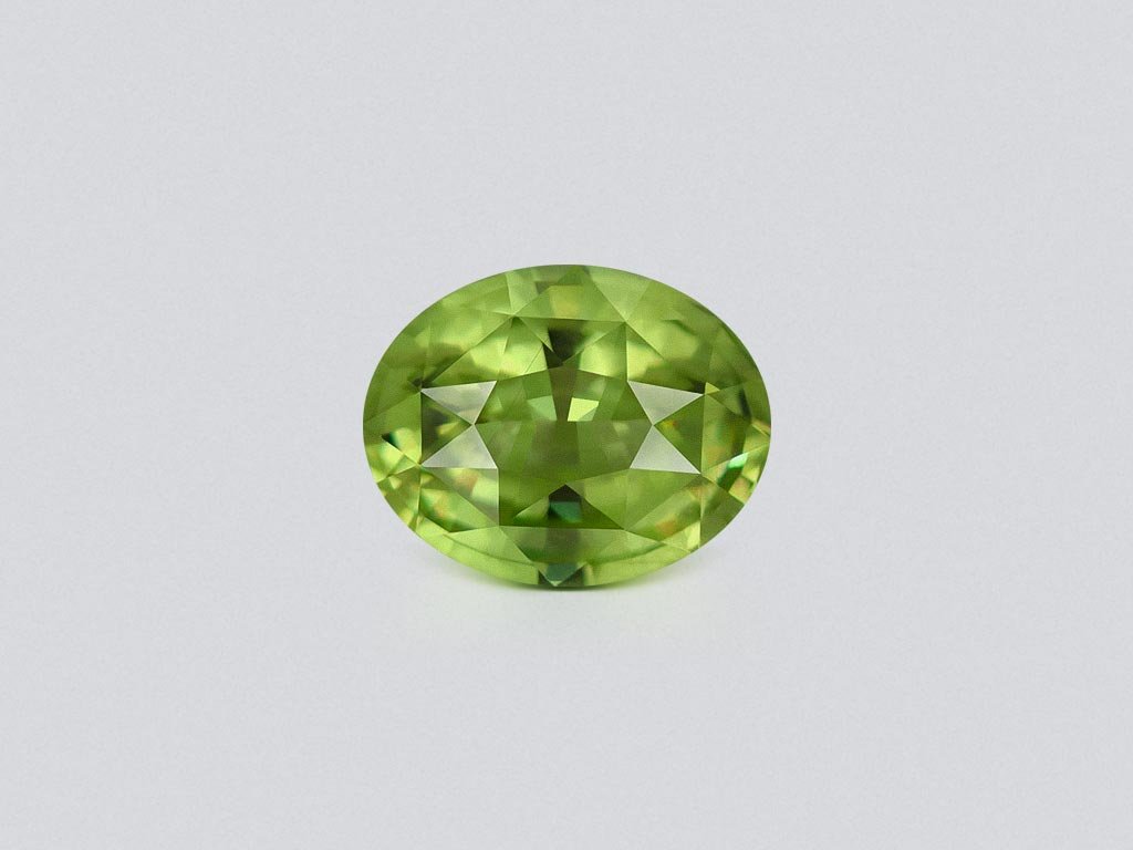 Green grossular garnet in oval cut 5.71 carats, Tanzania  Image №1