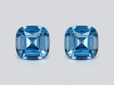 Pair of Sky blue topazes in a high-precision cushion cut 27.15 carats, Madagascar photo