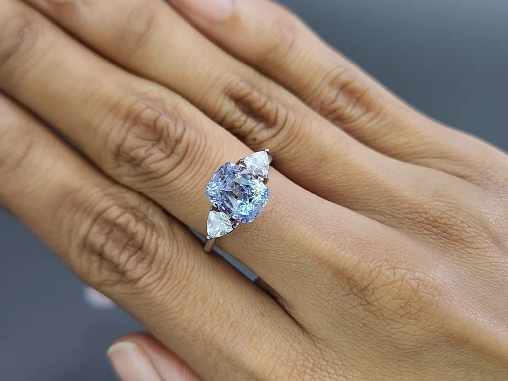 Unheated sapphire Pastel Blue cushion cut 4.35 carats, Sri Lanka  Image №5