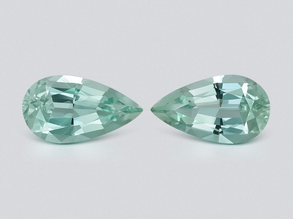 Pair of aquamarines pear cut 10.99 carats, Mozambique Image №1