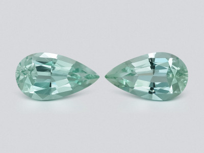 Pair of aquamarines pear cut 10.99 carats, Mozambique photo