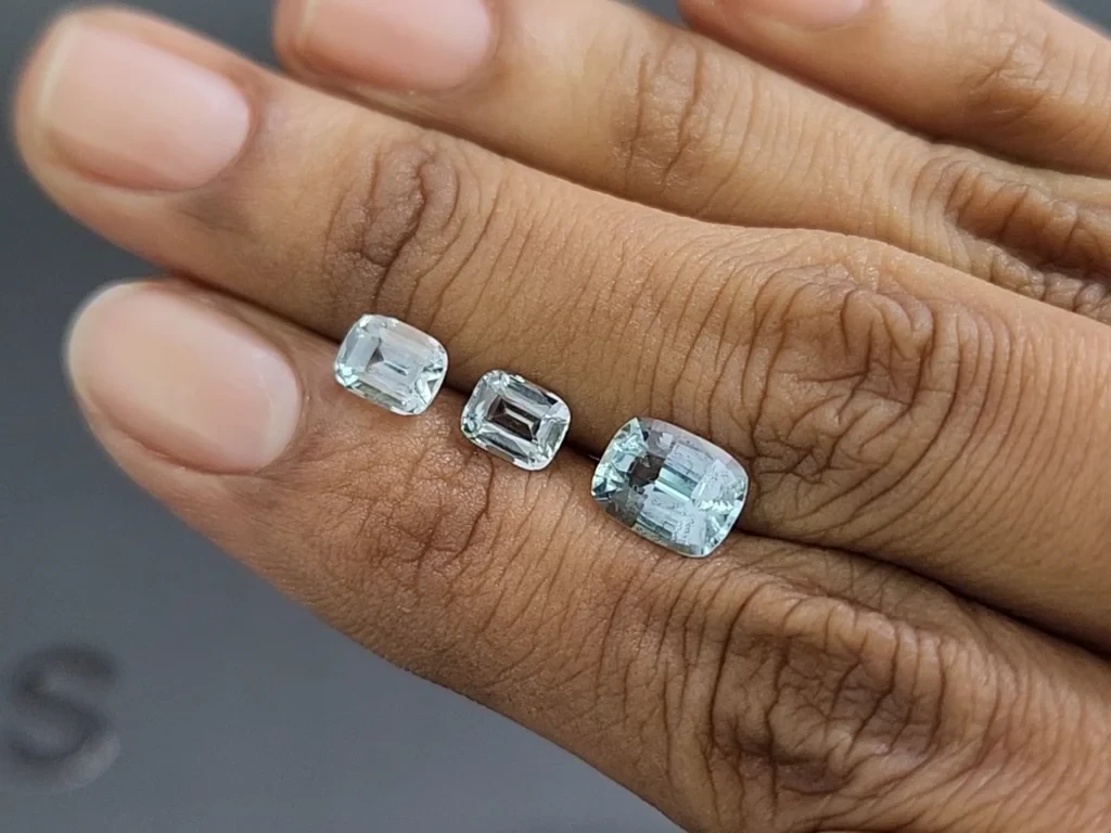 Set of aquamarines cushion cut 2.60 carats, Madagascar Image №2