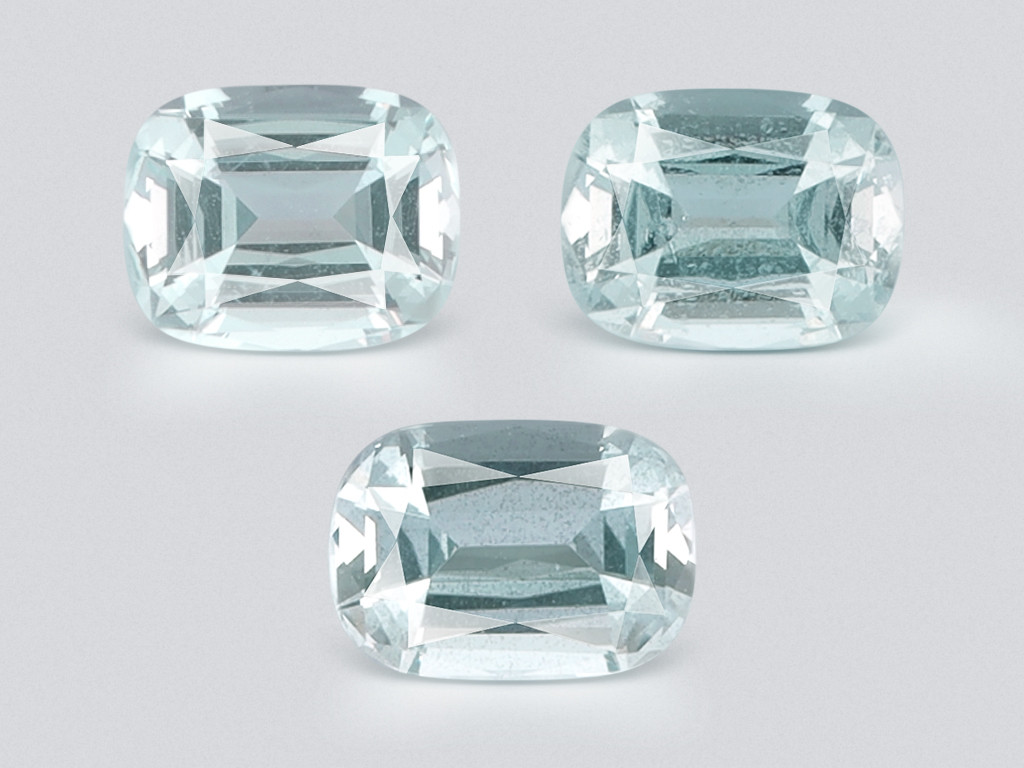 Set of aquamarines cushion cut  6.37 carats, Madagascar Image №1