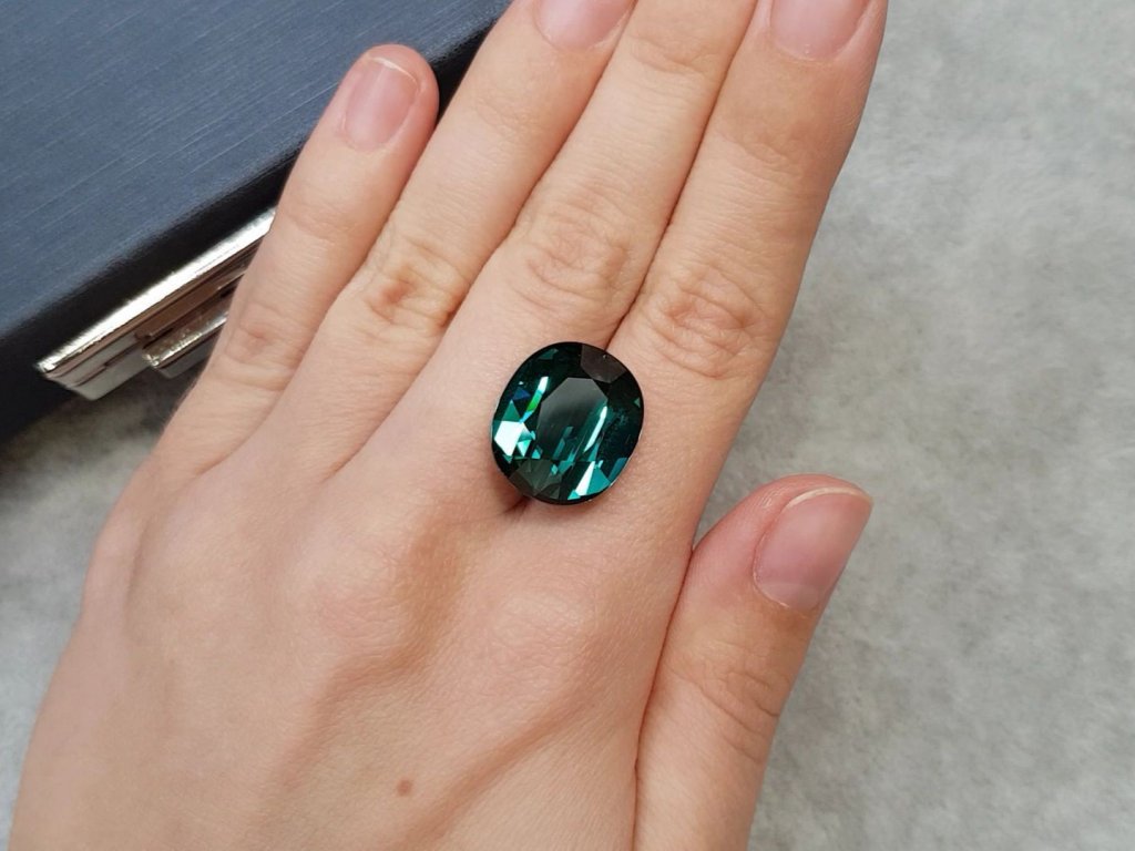 Tourmaline indicolite oval cut 18.28 ct, Afghanistan Image №2