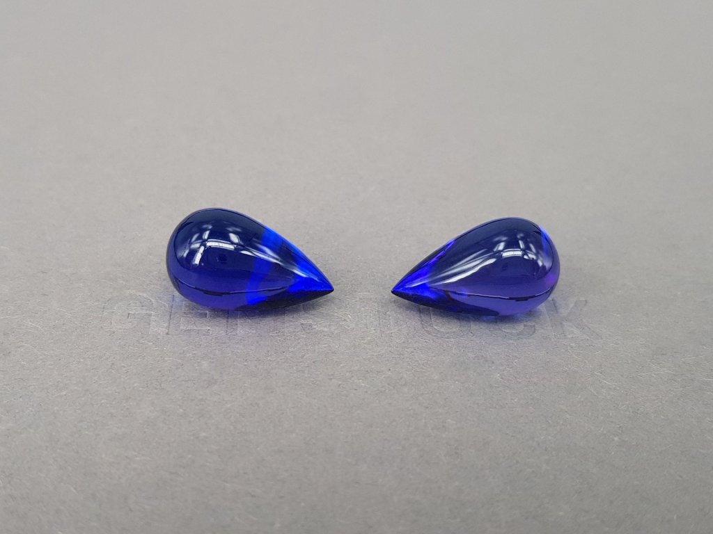 Pair of vivid blue tanzanites in fancy cut 26.14 ct Image №2