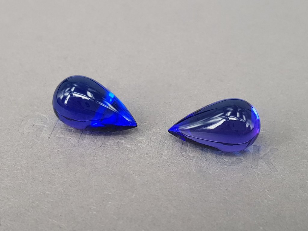 Pair of vivid blue tanzanites in fancy cut 26.14 ct Image №4