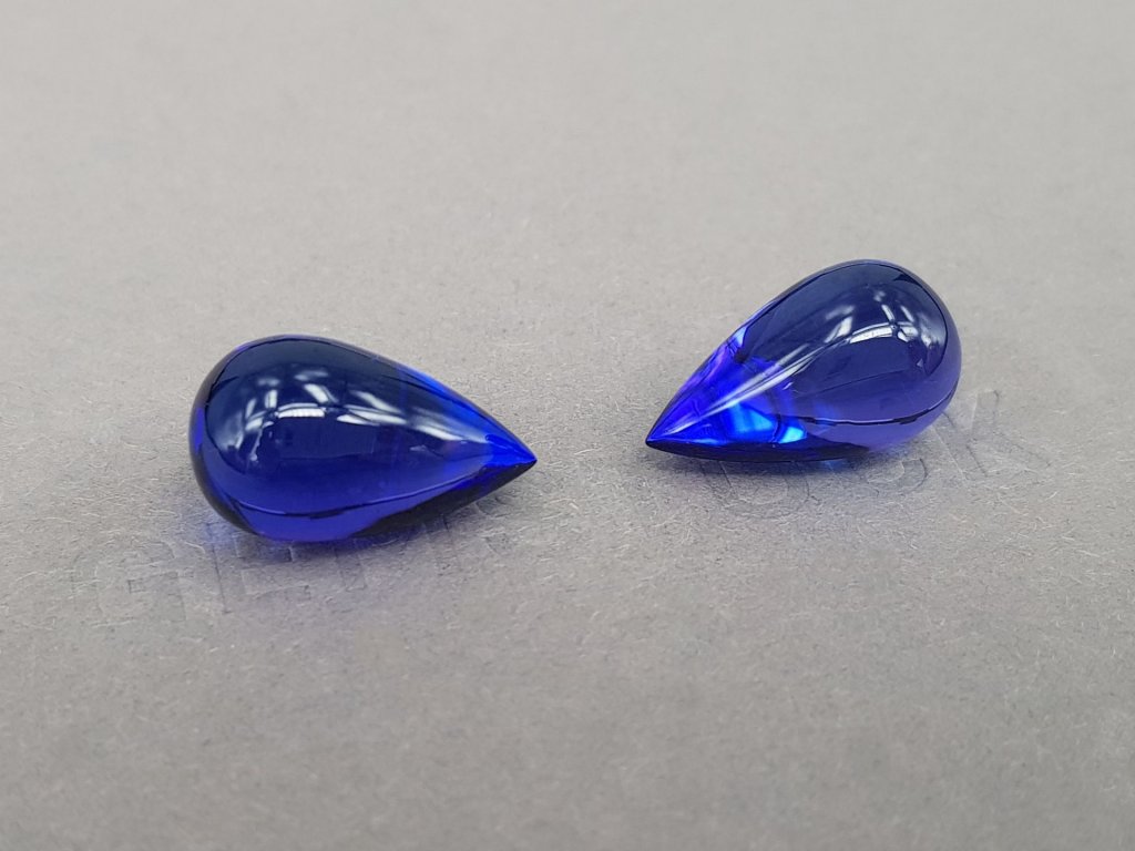 Pair of vivid blue tanzanites in fancy cut 26.14 ct Image №3