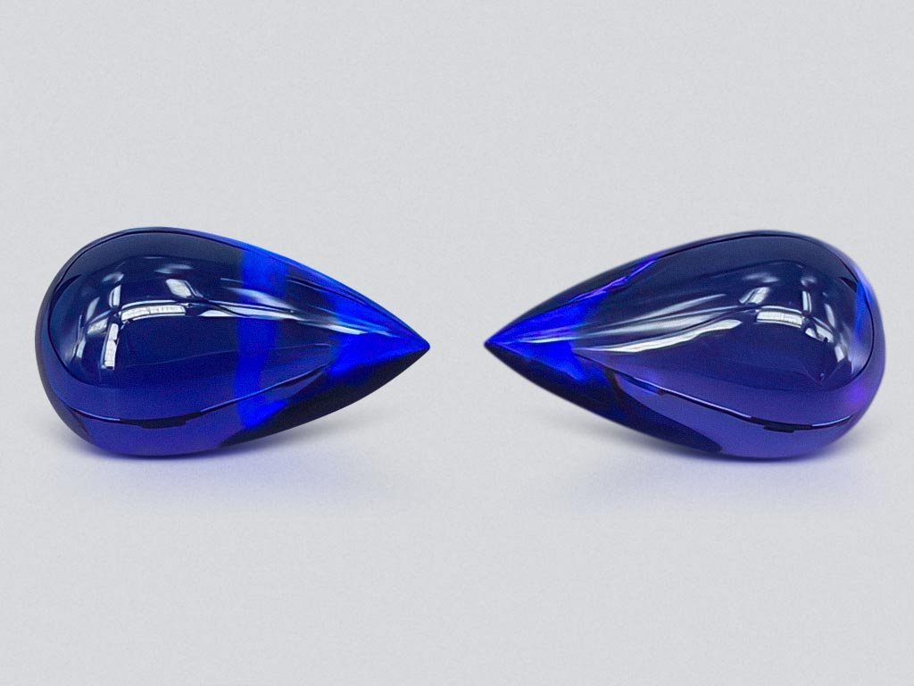 Pair of vivid blue tanzanites in fancy cut 26.14 ct Image №1
