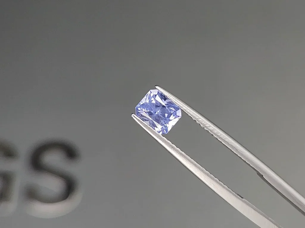 Unheated blue sapphire (Pastel Blue) radiant cut 0.88ct, Sri Lanka  Image №3