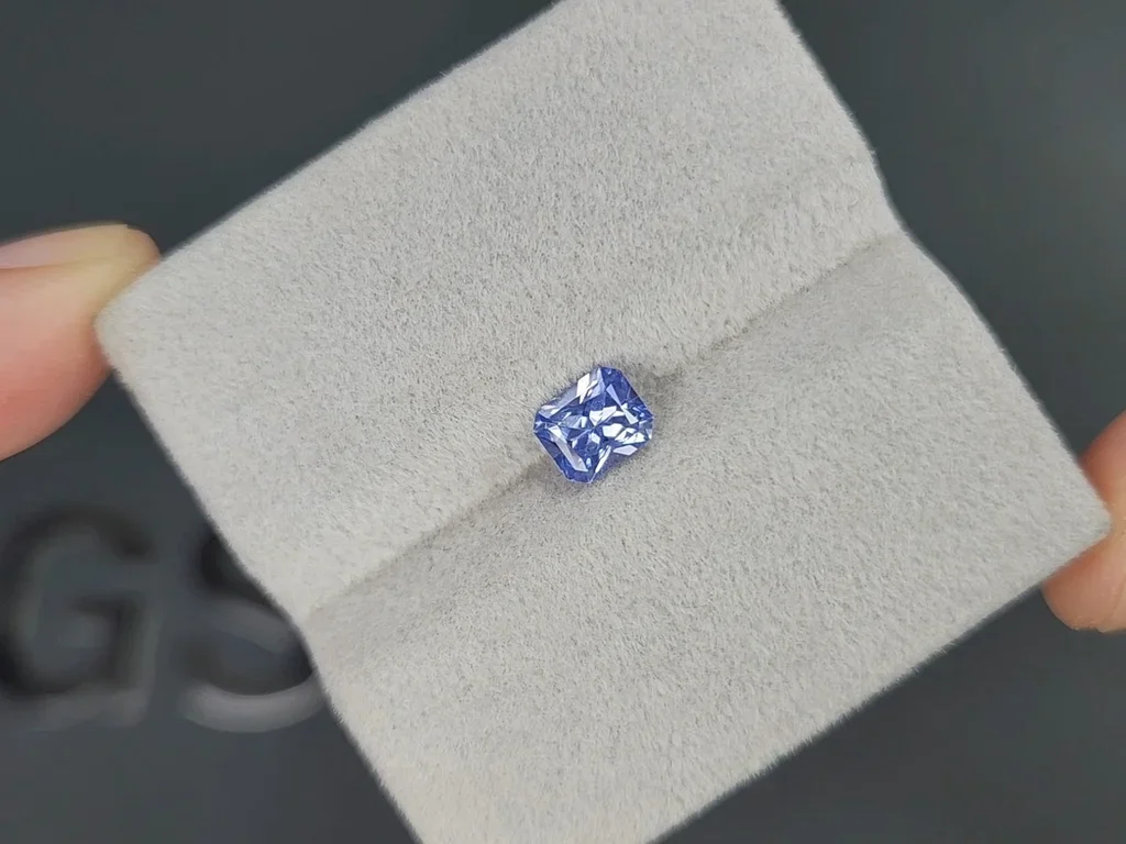 Unheated blue sapphire (Pastel Blue) radiant cut 0.88ct, Sri Lanka  Image №4