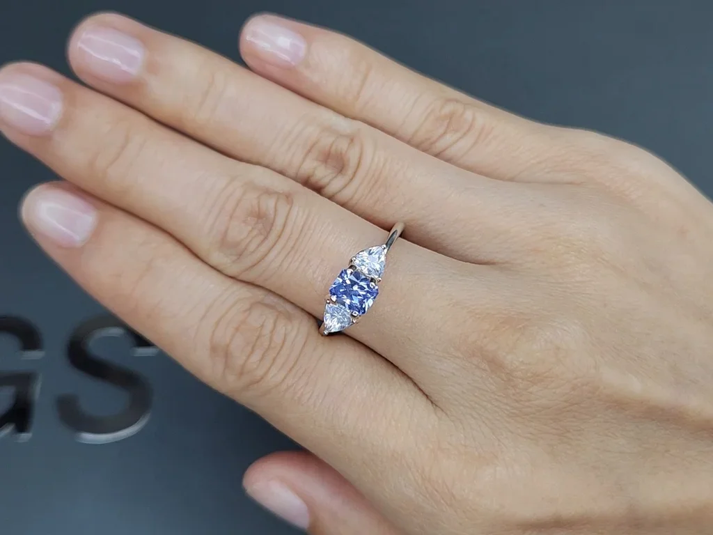 Unheated blue sapphire (Pastel Blue) radiant cut 0.88ct, Sri Lanka  Image №5
