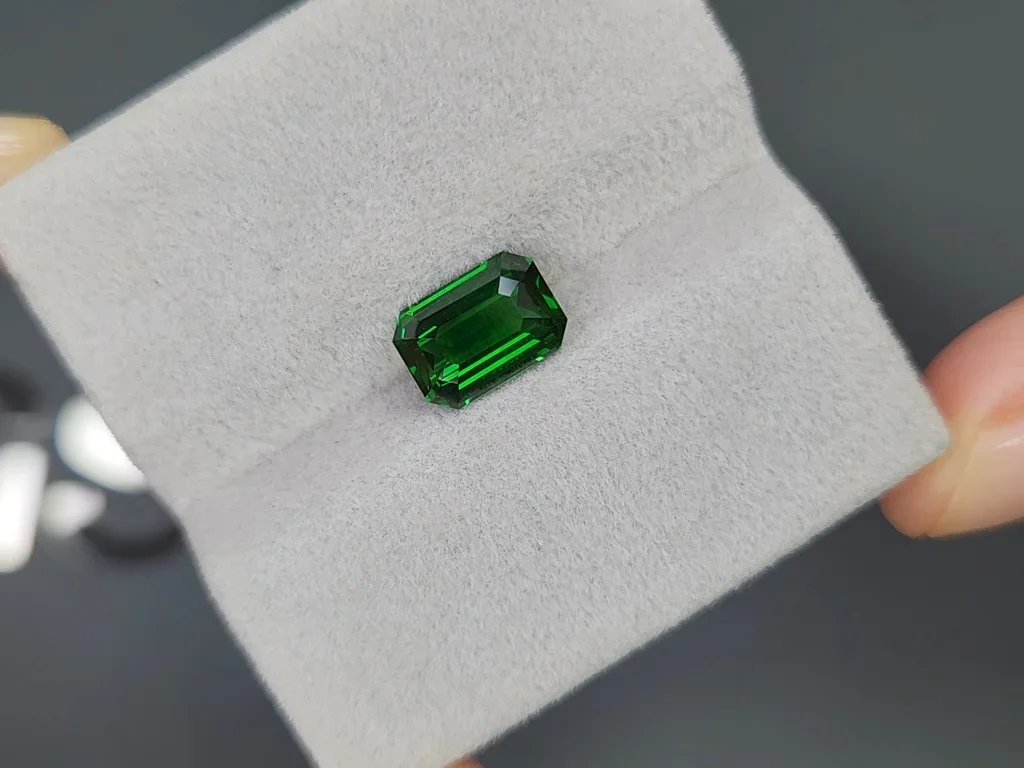 Vivid green tsavorite garnet in octagon cut 2.56 carats, Tanzania  Image №4