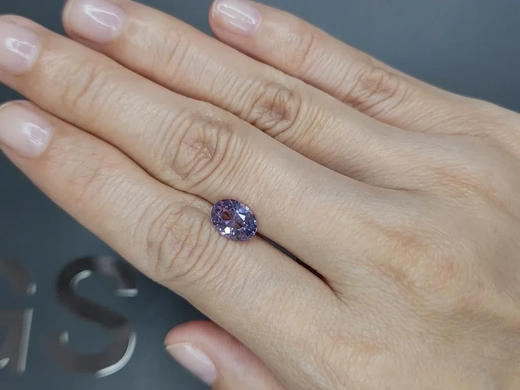 Lavender spinel in oval cut 2.06 carats, Tanzania Image №2