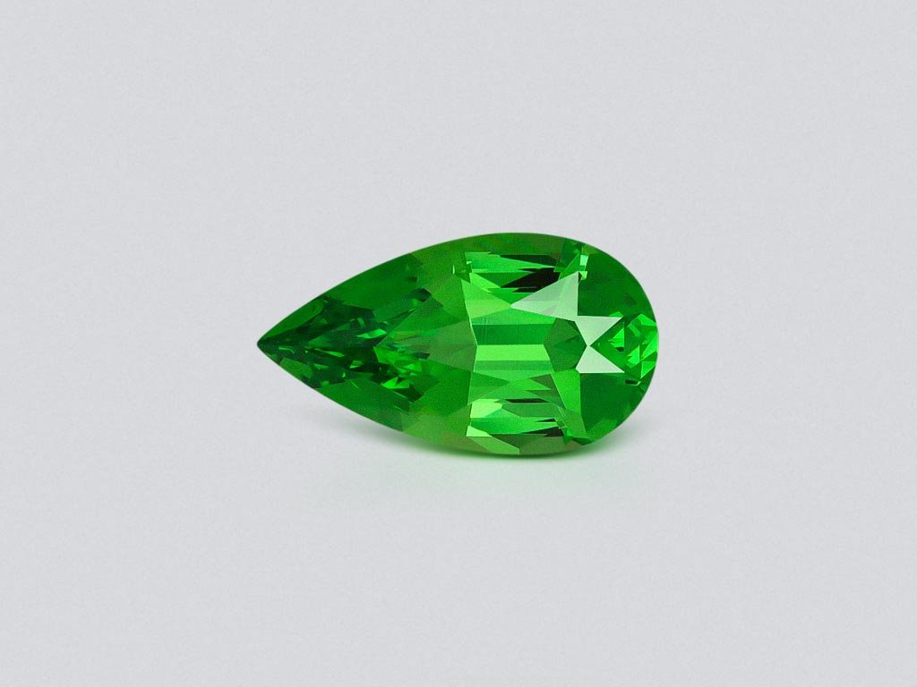 Neon Green tsavorite garnet in pear cut 1.93 carats, Tanzania  Image №1