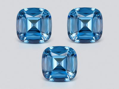 Set of Sky blue topazes high precision cushion cut 47.99 carats, Madagascar photo